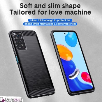 Carbon guminis dėklas - juodas Xiaomi Redmi Note 11/11S/12S/Poco M4 Pro Carbon guminis dėklas - juodas Xiaomi Redmi Note 11/11S/12S/Poco M4 Pro